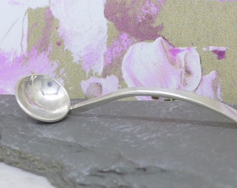 Tiny miniature gentle arch handle handmade spoon, sterling silver, christening wedding birthday, silver anniversary, Fiona Lewis handmade UK