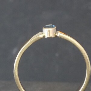 Blue Topaz contemporary 9ct gold alternative engagement ring, Fiona Lewis ready to ship design hand made in UK ETHICAL RECYCLED image 3
