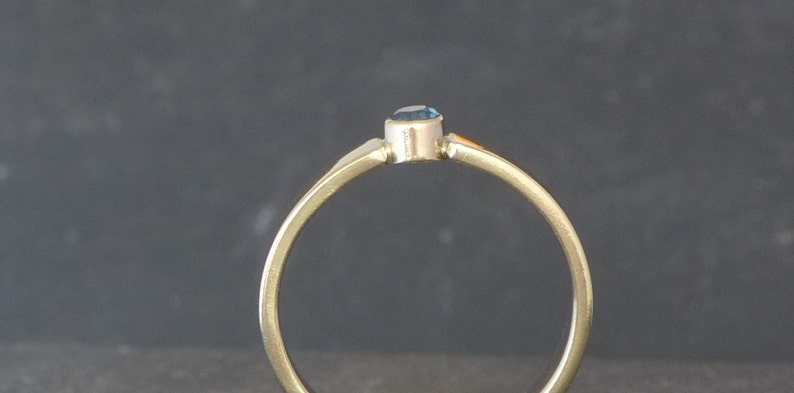 Blue Topaz contemporary 9ct gold alternative engagement ring, Fiona Lewis ready to ship design hand made in UK ETHICAL RECYCLED image 3