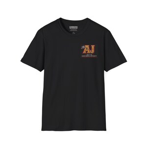 AJ Letterman Logo T-Shirt | Retro Varsity Patch, Hard Work & Integrity