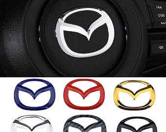 マツダ ステアリングホイール エンブレム ステッカー、カーバッジ デカール、マツダ 3 6 CX-5 CX-3 CX-30 MX5 アクセサリー