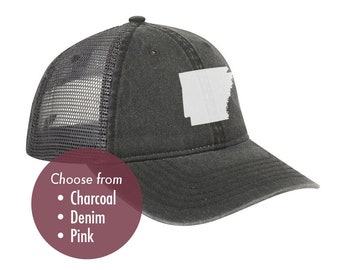 Casquette trucker discrète ARKANSAS - 6 panneaux au dos en maille de polyester sergé de coton teint par pigmentation