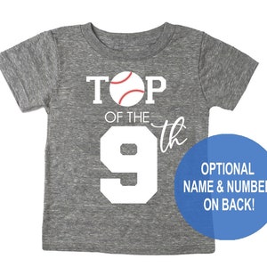 Top of the 9th Birthday Shirt - Baseball Shirt for 9th Birthday