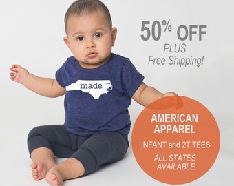 Reg 31.00 50% OFF All States and Washington DC 'made.' Tri Blend Baby T-Shirt - Infant Boy and Girl Tee