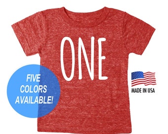 One Tri-blend First Birthday T-shirt  -  Shirt for 1st Birthday - Infant and Toddler sizes