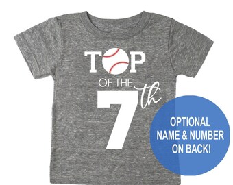 Top of the 7th Birthday Shirt - Baseball Shirt for 7th Birthday