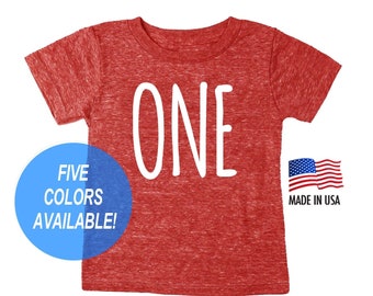 T-shirt « Premier anniversaire » en mélange de trois matières - Tailles bébé et enfant