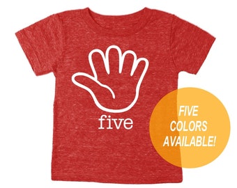 Five Fingers Tri-blend Fifth Birthday T-shirt - Shirt for 5th Birthday - Toddler Sizes