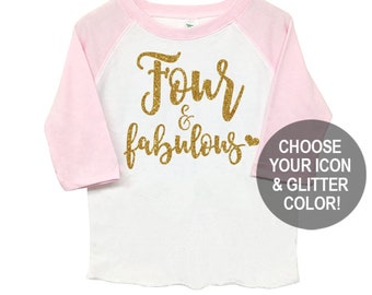 Fourth Birthday Light Pink Sleeve Baseball Shirt - 4th Birthday Kid's Toddler Shirt