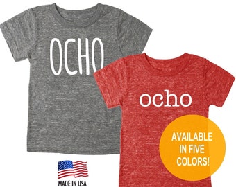 Ocho T-shirt 3 mélanges 8 ans et 8 ans pour enfant - T-shirt enfant garçon et fille, triplés de jumeaux