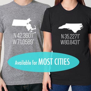 Home State City Coördinaten voor alle staten en Washington DC Tri Blend Track T-shirt Latitude Longitude Unisex T-shirts Maat XS SML XL 2XL