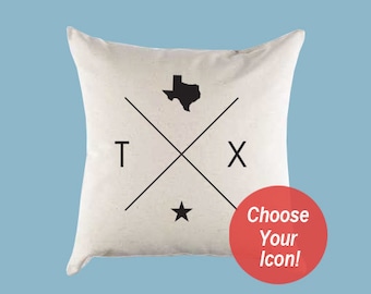 Texas TX Home State Canvas Pillow lub Poszewka na Poduszkę