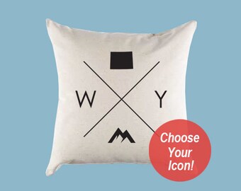 Wyoming WYHome State Canvas Kissen oder Kissenbezug