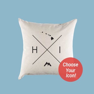 Hawaii HI Home State Canvas Pillow or Pillow Cover