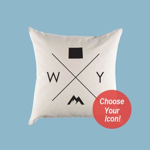 Wyoming WYHome State Canvas Pillow or Pillow Cover