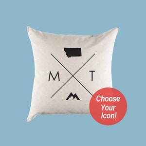 Montana MT Home State Canvas Pillow or Pillow Cover