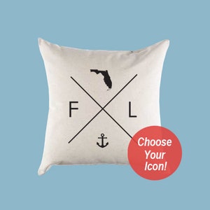 Florida FL Home State Canvas Pillow or Pillow Cover