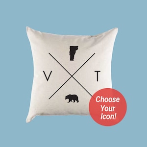 Vermont VT Home State Canvas Pillow or Pillow Cover