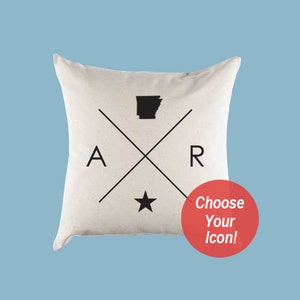 Arkansas AR Home State Canvas Pillow or Pillow Cover