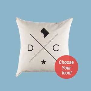 Washington DC District of Columbia Canvas Pillow or Pillow Cover