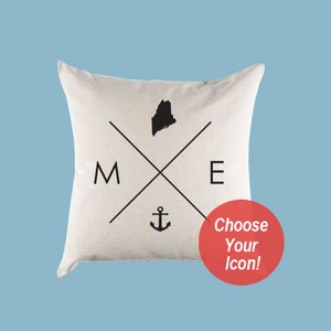 Maine ME Home State canvas kussen of kussensloop