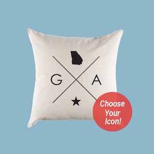 Georgia GA Home State Canvas Pillow or Pillow Cover