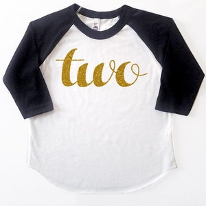 50% OFF! Reg. 19.90 Toddler Size 4 Navy &#39;two&#39; Poly Cotton 3/4 Raglan Sleeve Baseball Shirt