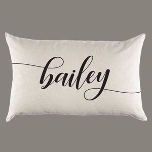 Personalized Custom Name Canvas Pillow or Pillow Cover - Home Throw Lumbar Pillow -  Child&#39;s Bedroom Pillow - New Baby Gift