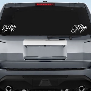 Mr. and Mrs. Vinyl Decal Set  for Car Window
