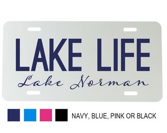Personalized Lake Life Aluminum Mirrored License Plate  - 6 inch x 12 inch - Car Plate