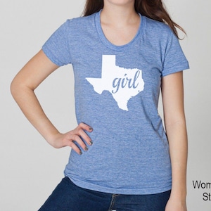 Texas Girl Tri Blend Track T-Shirt - Unisex & Damen (Junioren) T-Shirts Größe S M L XL