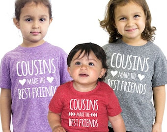 Cousins Make the Best Friends Tri Blend Baby, Toddler and Youth T-Shirts - Child Tees for Infants, Toddlers and Kids