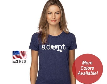 Adopt Organic Cotton | Recycled Polyester Track T-Shirt - Dog Cat Pet Women's Tee Shirts Size S M L XL 2XL
