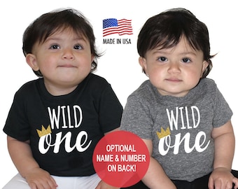 First 1st Birthday Wild One Tri Blend Baby First Birthday T-Shirt - Infant Boy and Girl Tee