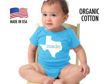 Texas 'Made' Organic Cotton Infant One Piece Gift American Made Baby Clothing