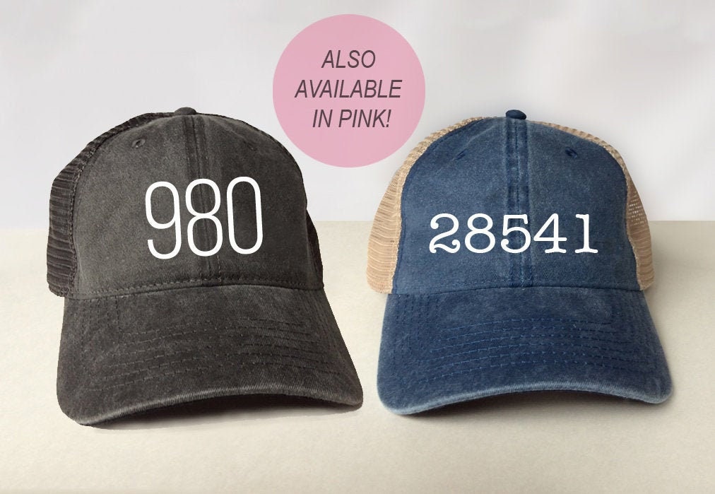 Zip Code or Area Code Trucker Hat - Vintage Look Pigment
