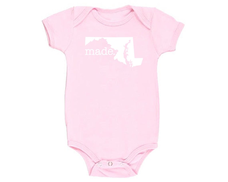 All States 'made.' Cotton Baby One Piece Bodysuit Infant Girl and Boy Gift Unisex Baby Clothing Grandparent Announcement image 9