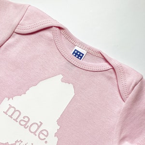 All States 'made.' Cotton Baby One Piece Bodysuit Infant Girl and Boy Gift Unisex Baby Clothing Grandparent Announcement image 4