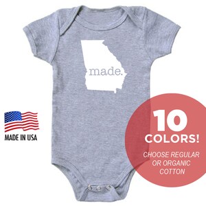 Fabriqué en Géorgie. Body en coton - Cadeau pour bébés filles et garçons Vêtements bébé fabriqués aux États-Unis