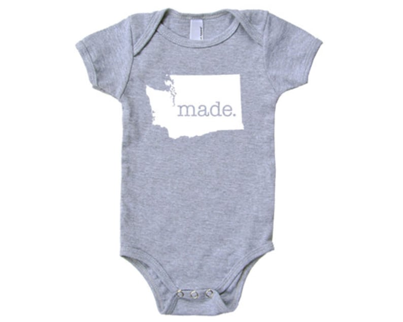 Infant Girl and Boy Washington /'Made./' Cotton One Piece Bodysuit