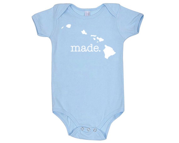 Hawaii 'made.' Cotton One Piece Bodysuit Infant Girl | Etsy