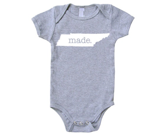 Tennessee 'made.' Cotton One Piece Bodysuit Infant - Etsy