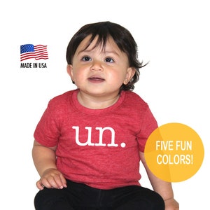French First 1st Birthday UN Tri Blend Baby T-Shirt - French One Infant Boy or Girl Tee Twins Triplets