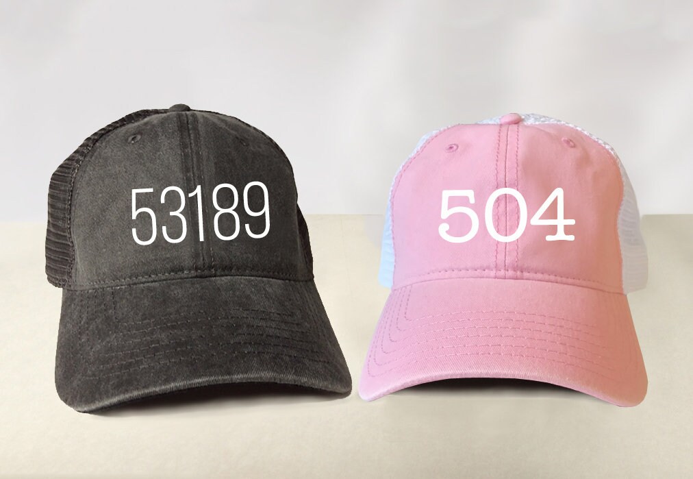 Zip Code or Area Code Trucker Hat - Vintage Look Pigment