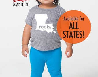 All States and Washington DC 'Roots.' Tri Blend Baby T-Shirt Gift - Infant Boy and Girl Tee