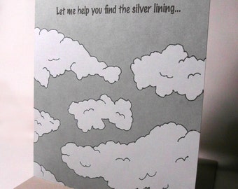 Sympathy Card Funny Thinking of You Silver Lining