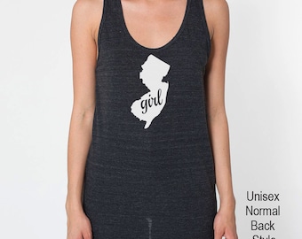 New Jersey Girl Tri Blend Tank Top - Unisex & Womens Tanks Size S M L XL