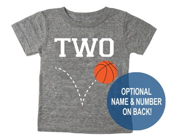 Second 2nd Birthday 'Two' Basketball Tri Blend Toddler  2 Second Birthday T-Shirt - Toddler Boy and Girl Tee Twins Triplets