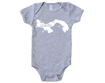 Panama 'Made.' Cotton One Piece Bodysuit - Infant Girl and Boy Gift American Made Baby Clothing