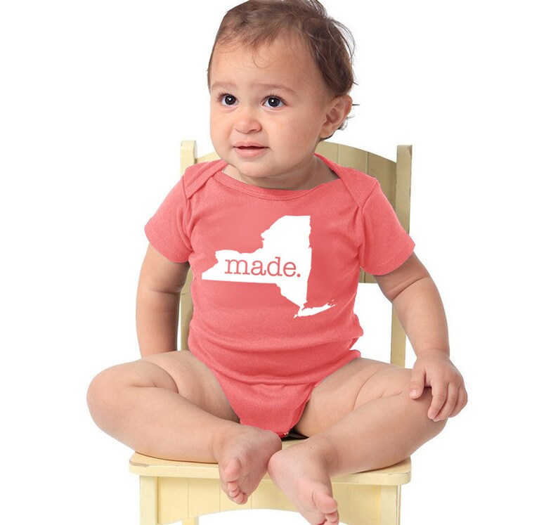 All States 'made.' Cotton Baby One Piece Bodysuit Infant Girl and Boy Gift Unisex Baby Clothing Grandparent Announcement image 7